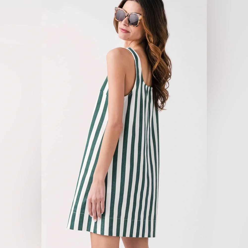 POMANDER GREEN STRIPPED DRESS - Picture 3 of 6